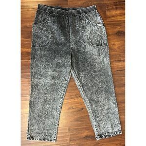 Cascade Blues Black Acid Wash Jeans 22 Mom Jeans